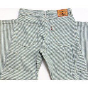 Levi's Stay Loose Hickory Striped Jeans Size 32x32 Carpenter Workwear Denim